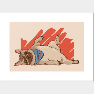 Adorable Pug Illustration Posters and Art